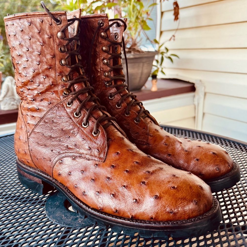 Beautiful Blackjack Full Quill African Ostrich Boots